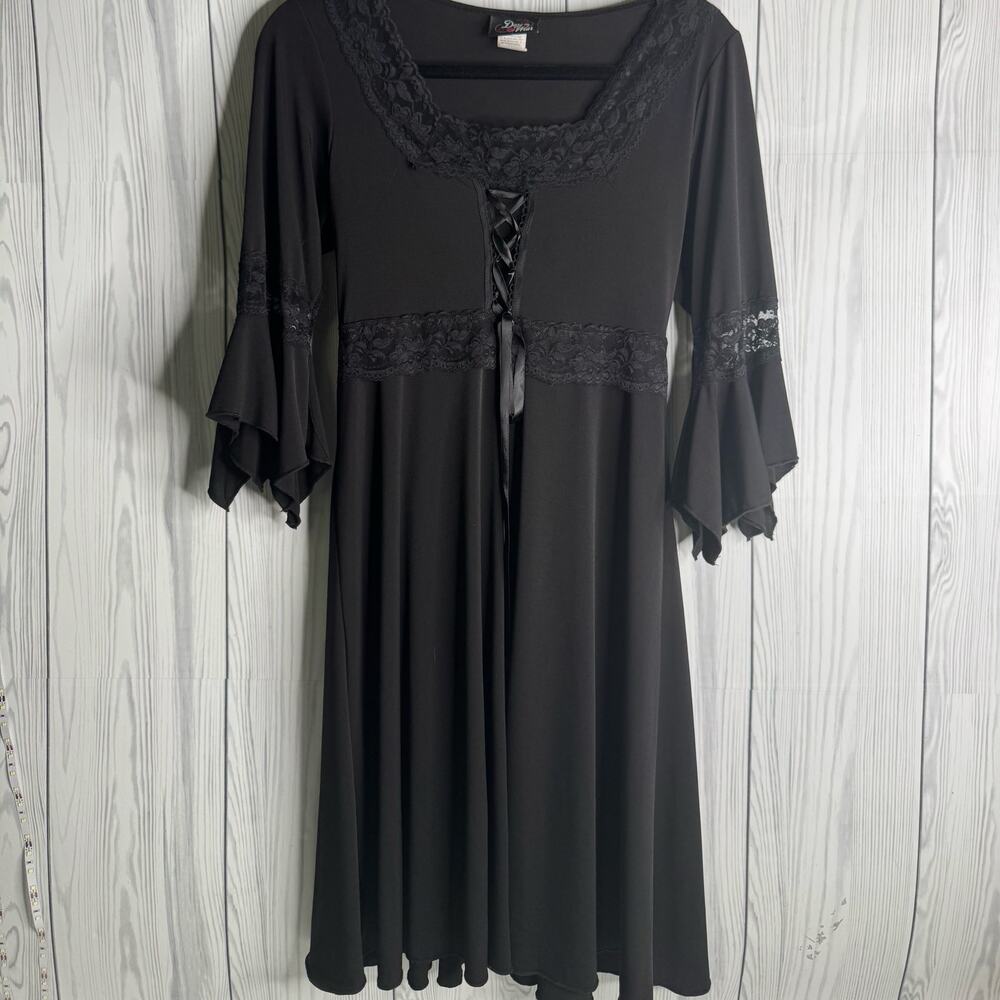 Vintage Y2K Women Shirt Large Dare To Wear Lace Sequins Whimsigoth Witchy  Top